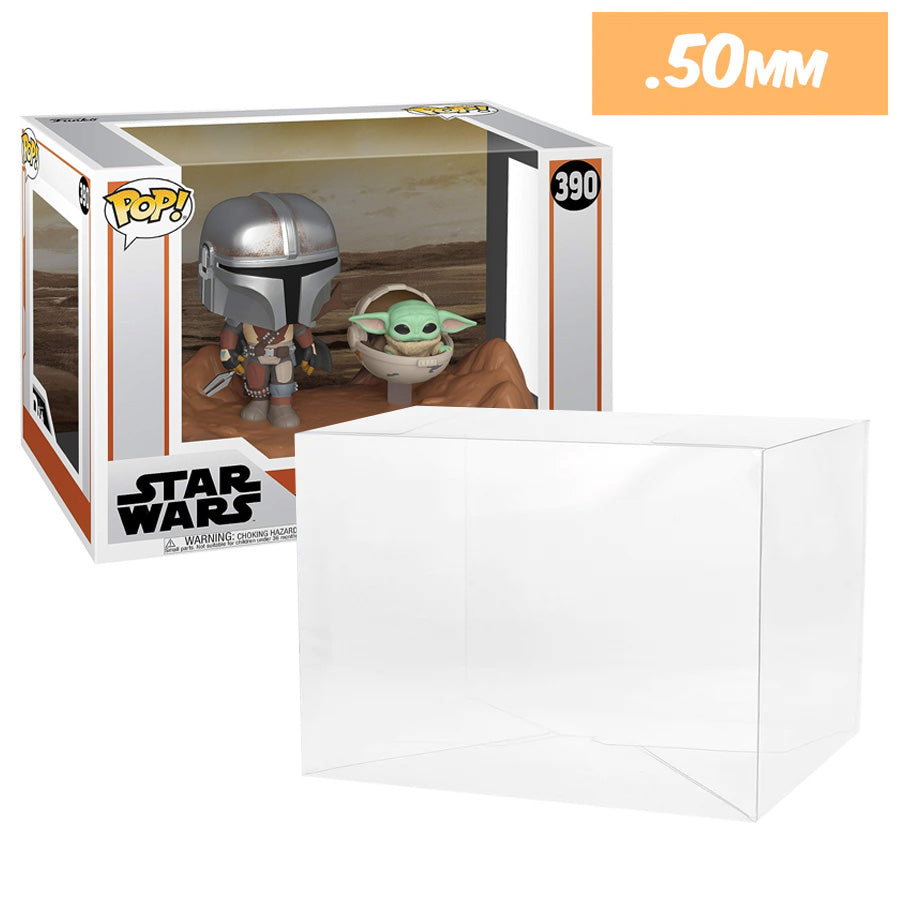 the mandalorian with the child 390 pop movie moments best funko pop protectors thick strong uv scratch flat top stack vinyl display geek plastic shield vaulted eco armor fits collect protect display case kollector protector