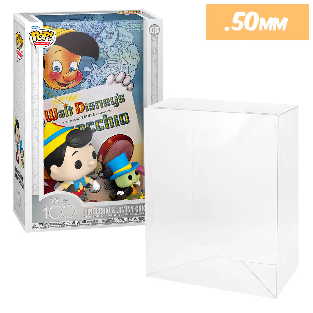 pop movie posters pinocchio jiminy cricket best funko pop protectors thick strong uv scratch flat top stack vinyl display geek plastic shield vaulted eco armor fits collect protect display case kollector protector