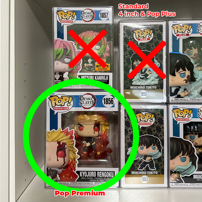 Display Geek Funko Pop Premium Protectors Example, does not fit standard 4 inch pops or Pop Plus boxes