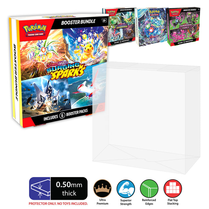 POKEMON TCG Booster Bundle FLAT WIDE Box Protectors (0.50mm thick)