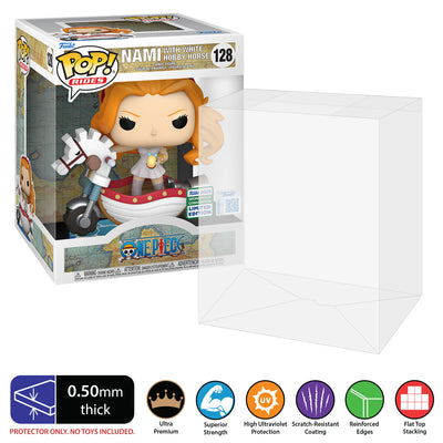 Pop Protector for One Piece Nami with White Hobby Horse WonderCon #128 Pop Rides Deluxe best funko pop protectors thick strong uv scratch flat top stack vinyl display geek plastic shield vaulted eco armor fits collect protect display case kollector protector