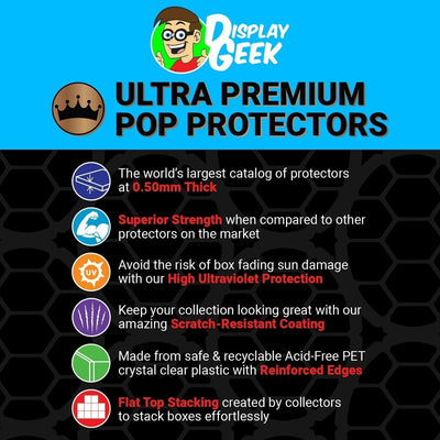 50 Pack of Pop Protector for 4 inch Standard Funko Pops on The Protector Guide App by Display Geek