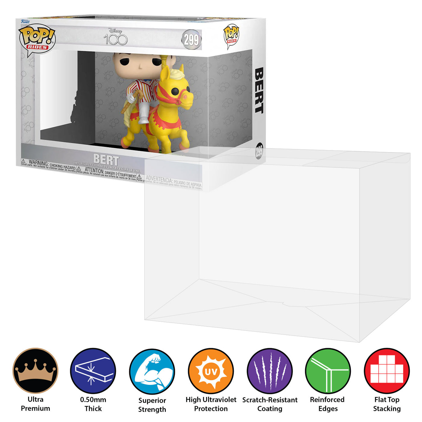 Bert 299 pop rides best funko pop protectors thick strong uv scratch flat top stack vinyl display geek plastic shield vaulted eco armor fits collect protect display case kollector protector