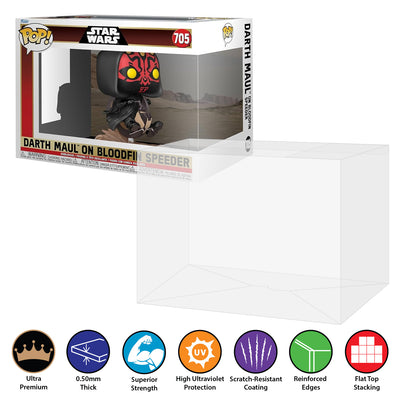 Darth Maul on Bloodfin Speeder #705 pop rides best funko pop protectors thick strong uv scratch flat top stack vinyl display geek plastic shield vaulted eco armor fits collect protect display case kollector protector