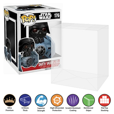 Darth Vader with Tie Fighter #176 (Pop Rides) best funko pop protectors thick strong uv scratch flat top stack vinyl display geek plastic shield vaulted eco armor fits collect protect display case kollector protector