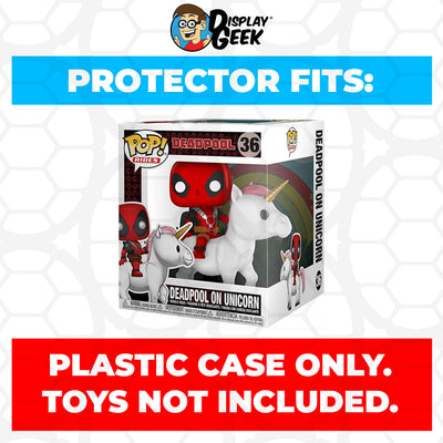 Pop Protector for Deadpool On Unicorn #36 Funko Pop Rides on The Protector Guide App by Display Geek