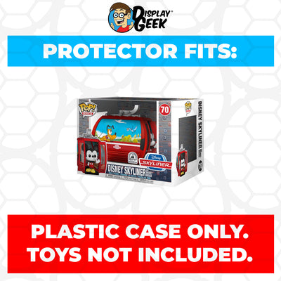 Pop Protector for Disney Skyliner and Mickey Mouse #70 Funko Pop Rides on The Protector Guide App by Display Geek and Kollector Protector - 0.60mm Thick UV Resistant Funko Pop Shield Protectors - The Best Quality Ultra Premium, Superior Strength, High Ultraviolet Protection, Scratch Resistant Coating, Reinforced Edges, Flat Top Stacking