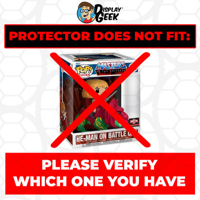 Pop Protector for He-Man on Battle Cat #84 Funko Pop Rides on The Protector Guide App by Display Geek and Kollector Protector - 0.60mm Thick UV Resistant Funko Pop Shield Protectors - The Best Quality Ultra Premium, Superior Strength, High Ultraviolet Protection, Scratch Resistant Coating, Reinforced Edges, Flat Top Stacking