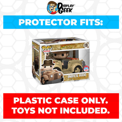 Pop Protector for Indy's Ride NYCC #19 Funko Pop Rides on The Protector Guide App by Display Geek and Kollector Protector - 0.60mm Thick UV Resistant Funko Pop Shield Protectors - The Best Quality Ultra Premium, Superior Strength, High Ultraviolet Protection, Scratch Resistant Coating, Reinforced Edges, Flat Top Stacking