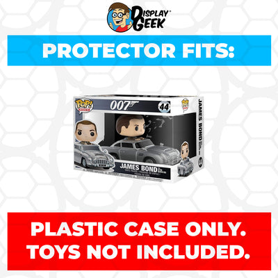 Pop Protector for James Bond with Aston Martin DB5 #44 Funko Pop Rides on The Protector Guide App by Display Geek and Kollector Protector - 0.60mm Thick UV Resistant Funko Pop Shield Protectors - The Best Quality Ultra Premium, Superior Strength, High Ultraviolet Protection, Scratch Resistant Coating, Reinforced Edges, Flat Top Stacking