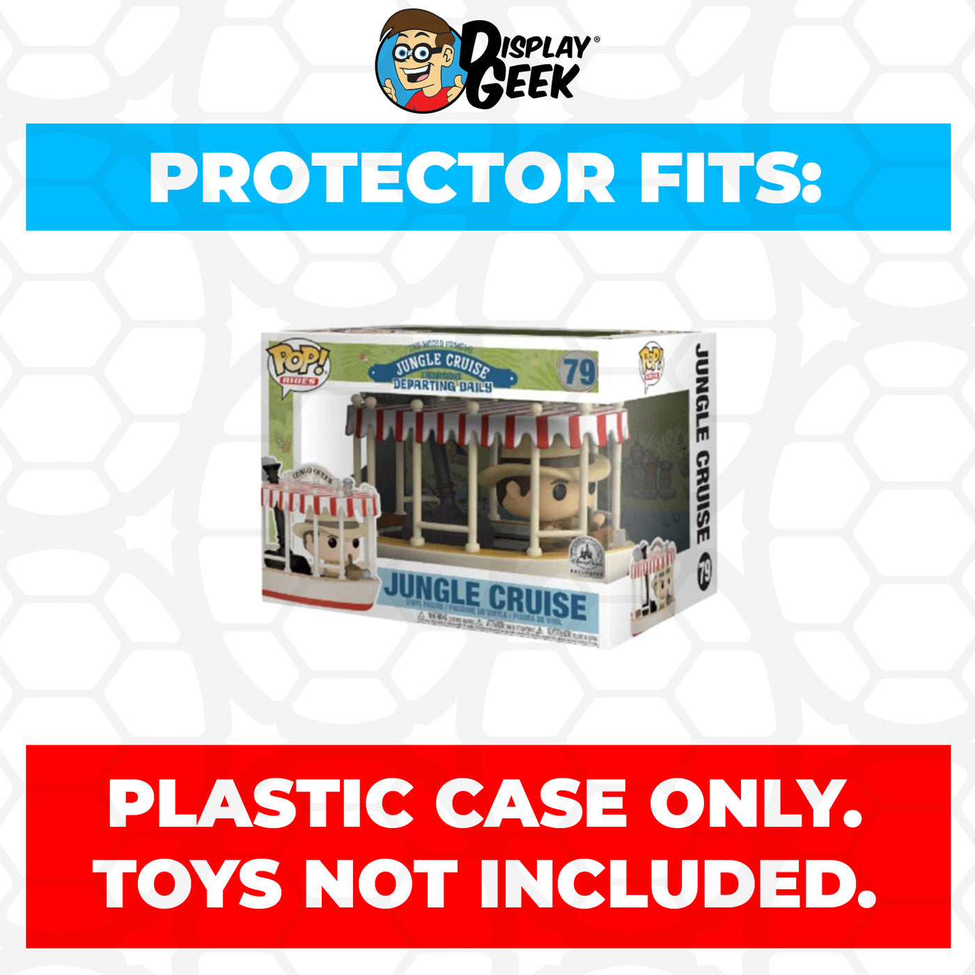 Pop Protector for Jungle Cruise #79 Funko Pop Rides on The Protector Guide App by Display Geek and Kollector Protector - 0.60mm Thick UV Resistant Funko Pop Shield Protectors - The Best Quality Ultra Premium, Superior Strength, High Ultraviolet Protection, Scratch Resistant Coating, Reinforced Edges, Flat Top Stacking