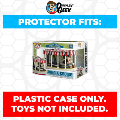 Pop Protector for Jungle Cruise with Mickey Mouse #103 Funko Pop Rides on The Protector Guide App by Display Geek and Kollector Protector - 0.60mm Thick UV Resistant Funko Pop Shield Protectors - The Best Quality Ultra Premium, Superior Strength, High Ultraviolet Protection, Scratch Resistant Coating, Reinforced Edges, Flat Top Stacking