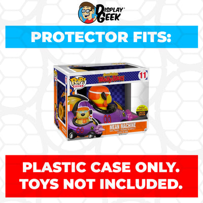 Pop Protector for Mean Machine with Muttley #11 Funko Pop Rides on The Protector Guide App by Display Geek and Kollector Protector - 0.60mm Thick UV Resistant Funko Pop Shield Protectors - The Best Quality Ultra Premium, Superior Strength, High Ultraviolet Protection, Scratch Resistant Coating, Reinforced Edges, Flat Top Stacking