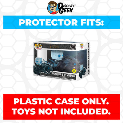 Pop Protector for Night King & Icy Viserion #58 Funko Pop Rides on The Protector Guide App by Display Geek and Kollector Protector - 0.60mm Thick UV Resistant Funko Pop Shield Protectors - The Best Quality Ultra Premium, Superior Strength, High Ultraviolet Protection, Scratch Resistant Coating, Reinforced Edges, Flat Top Stacking