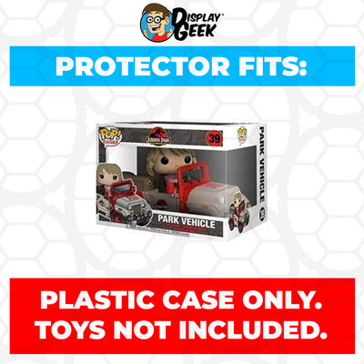 Pop Protector for Jurassic Park Vehicle Jeep #39 Funko Pop Rides on The Protector Guide App by Display Geek and Kollector Protector - 0.60mm Thick UV Resistant Funko Pop Shield Protectors - The Best Quality Ultra Premium, Superior Strength, High Ultraviolet Protection, Scratch Resistant Coating, Reinforced Edges, Flat Top Stacking