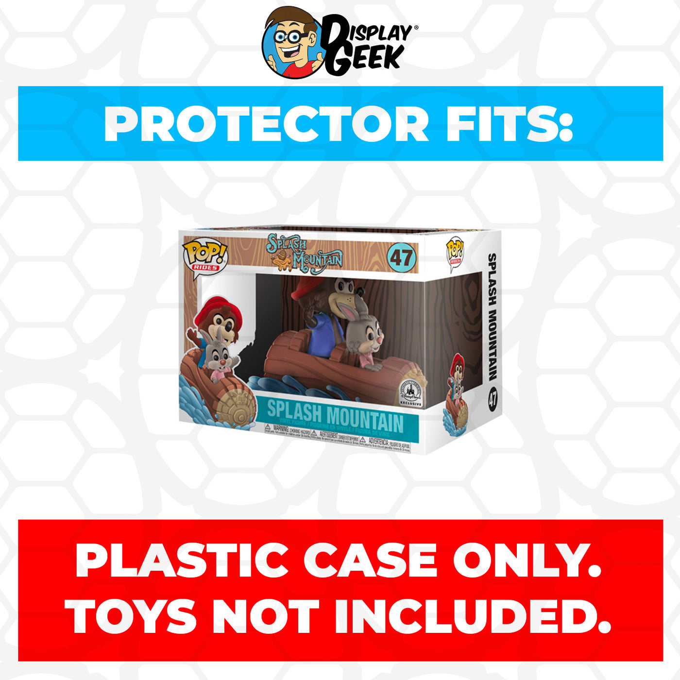 Pop Protector for Splash Mountain Log Flume #47 Funko Pop Rides on The Protector Guide App by Display Geek and Kollector Protector - 0.60mm Thick UV Resistant Funko Pop Shield Protectors - The Best Quality Ultra Premium, Superior Strength, High Ultraviolet Protection, Scratch Resistant Coating, Reinforced Edges, Flat Top Stacking