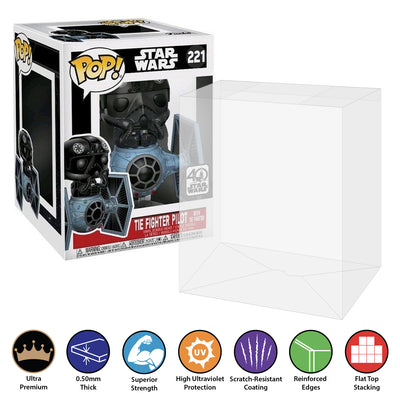 Tie Fighter Pilot with Tie Fighter #221 (Pop Rides) best funko pop protectors thick strong uv scratch flat top stack vinyl display geek plastic shield vaulted eco armor fits collect protect display case kollector protector