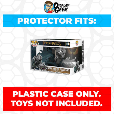 Pop Protector for Witch King on Fellbeast #63 Funko Pop Rides on The Protector Guide App by Display Geek and Kollector Protector - 0.60mm Thick UV Resistant Funko Pop Shield Protectors - The Best Quality Ultra Premium, Superior Strength, High Ultraviolet Protection, Scratch Resistant Coating, Reinforced Edges, Flat Top Stacking