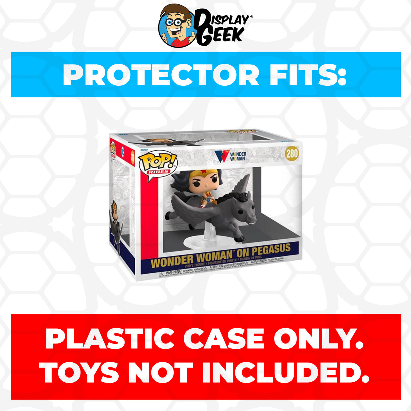 Pop Protector for Wonder Woman on Pegasus #280 Funko Pop Rides Deluxe on The Protector Guide App by Display Geek