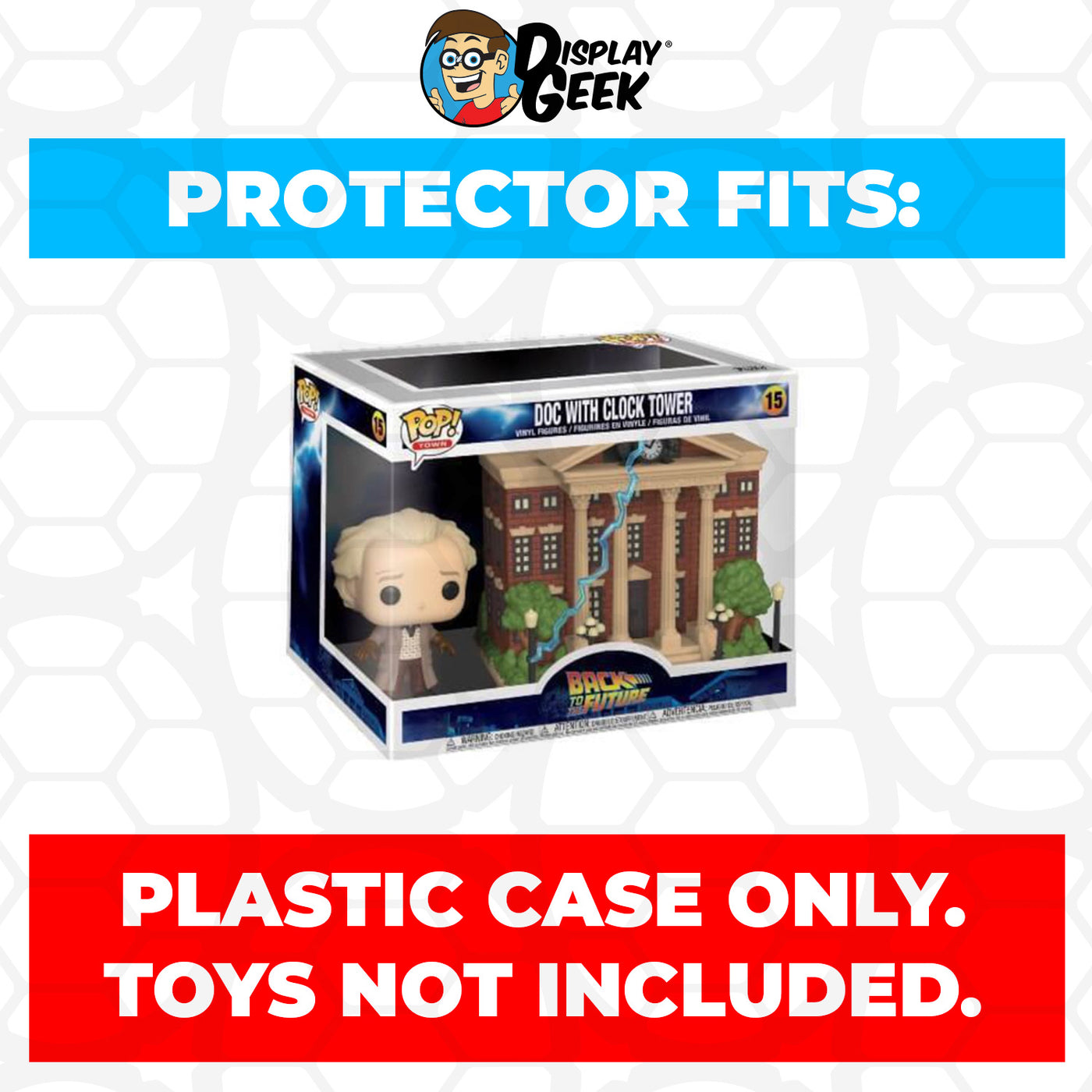 Pop Protector for Doc with Clock Tower #15 Funko Pop Town on The Protector Guide App by Display Geek
