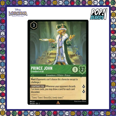 Disney Lorcana: ROTF, 89/204 Prince John (Greediest of All) (R)