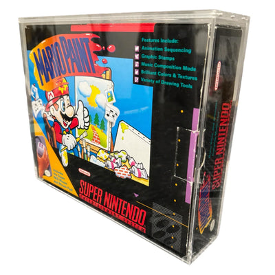 Acrylic Hard Case for SNES MARIO PAINT & EARTHBOUND Big Video Game Box 4mm thick, UV & Slide Bottom on The Pop Protector Guide by Display Geek