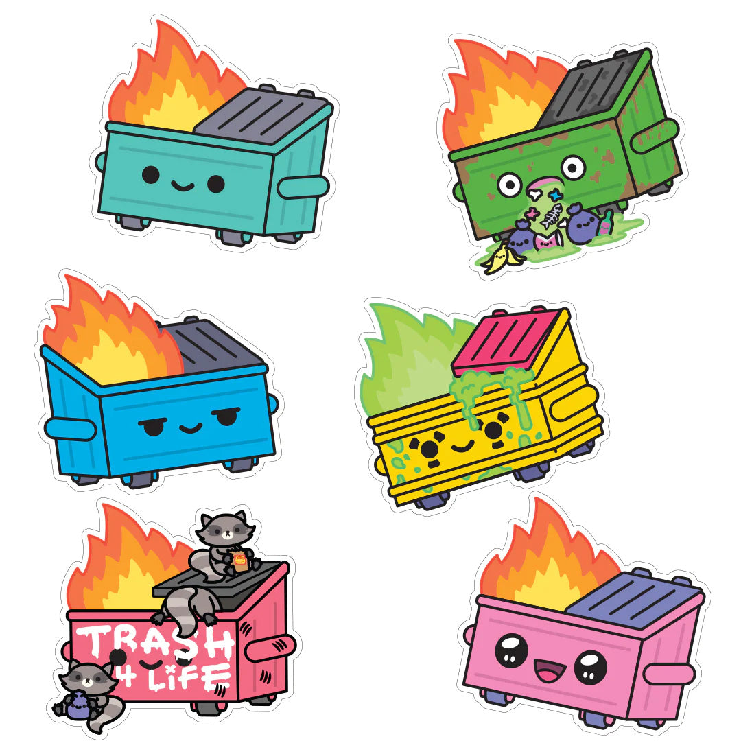 100% Soft: Stickers, Dumpster Fire (Jumbo Pack) (6-PK)