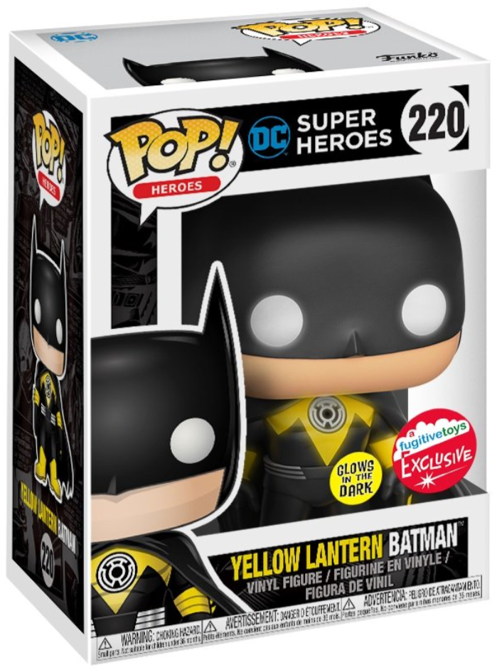 POP! Heroes: 220 DC Super Heroes, Yellow Lantern Batman (GITD) Exclusive