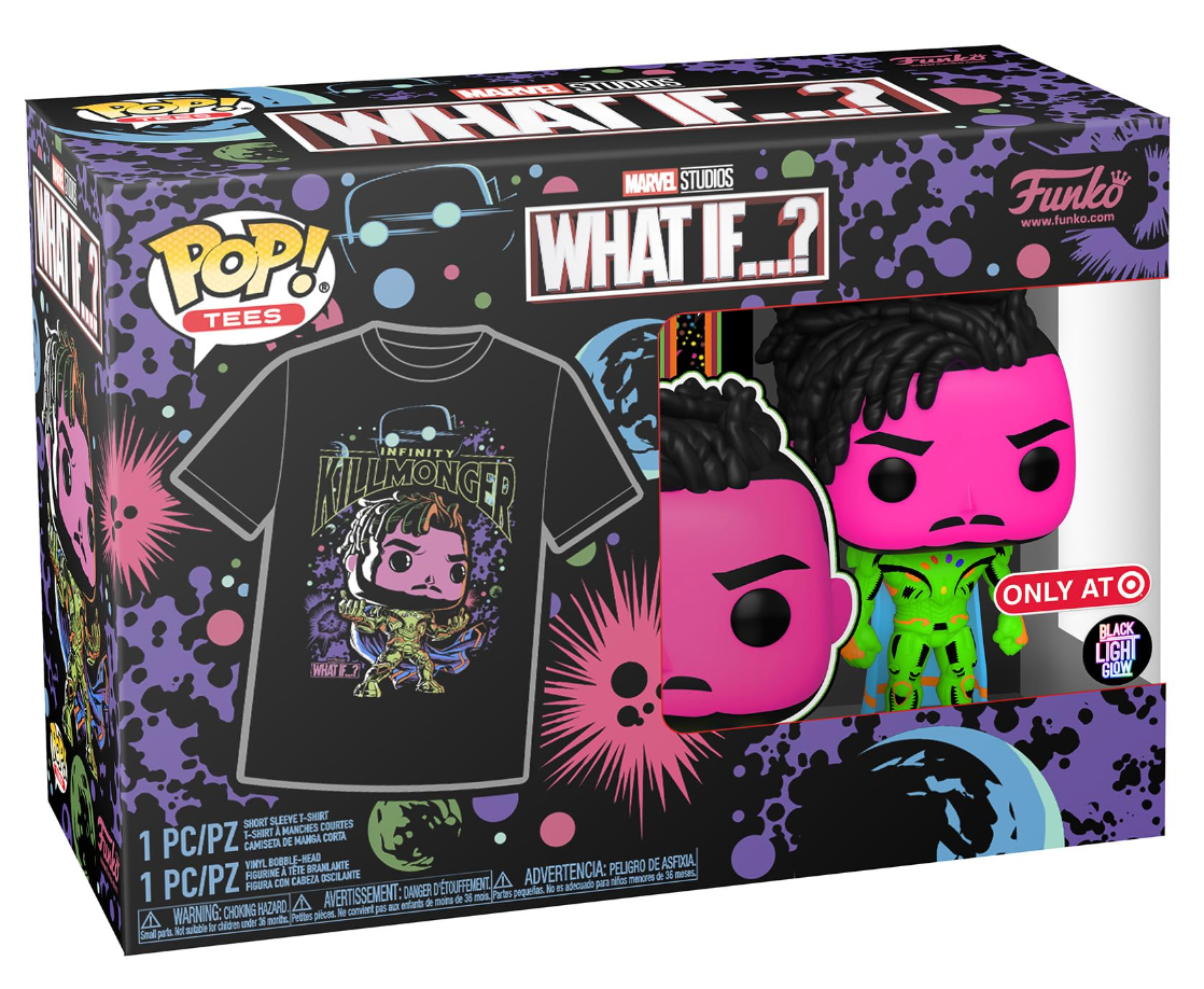 POP! Tees: Marvel, Infinity Killmonger (BL) Figure and Tee Exclusive