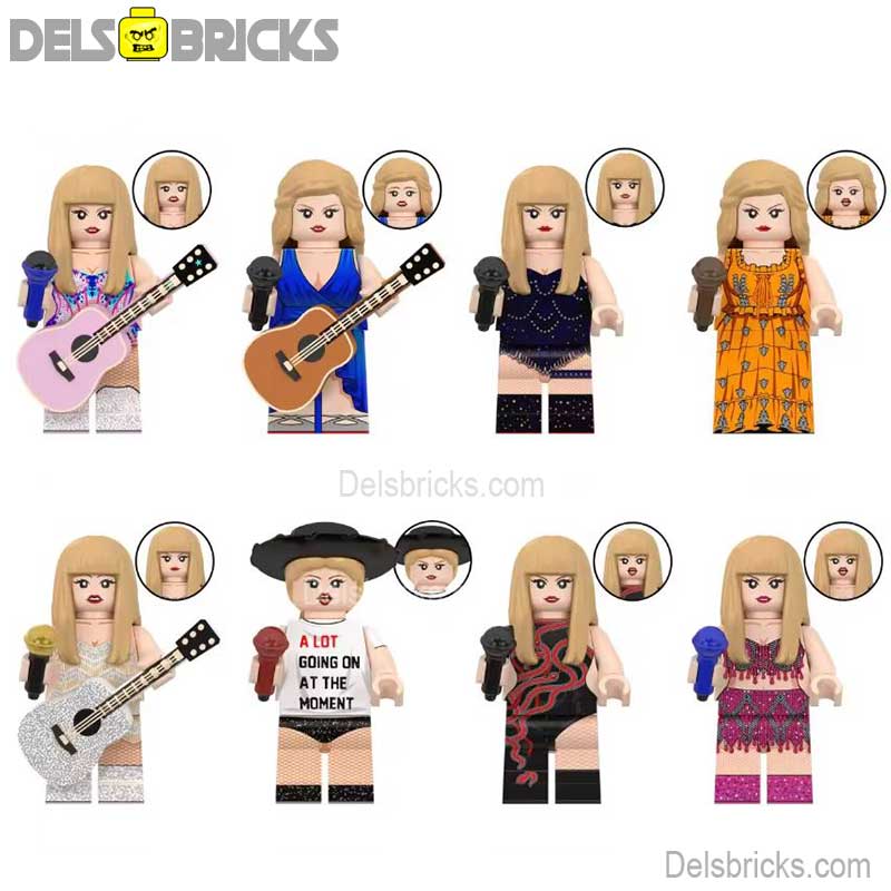 Set of 8 - Taylor Swift Eras Set 2 (Music) - Custom Building Blocks Mini Figures Compatible with LEGO