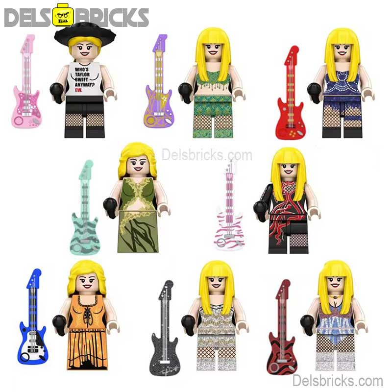 Set of 8 - Taylor Swift Eras Set 3 (Music) - Custom Building Blocks Mini Figures Compatible with LEGO