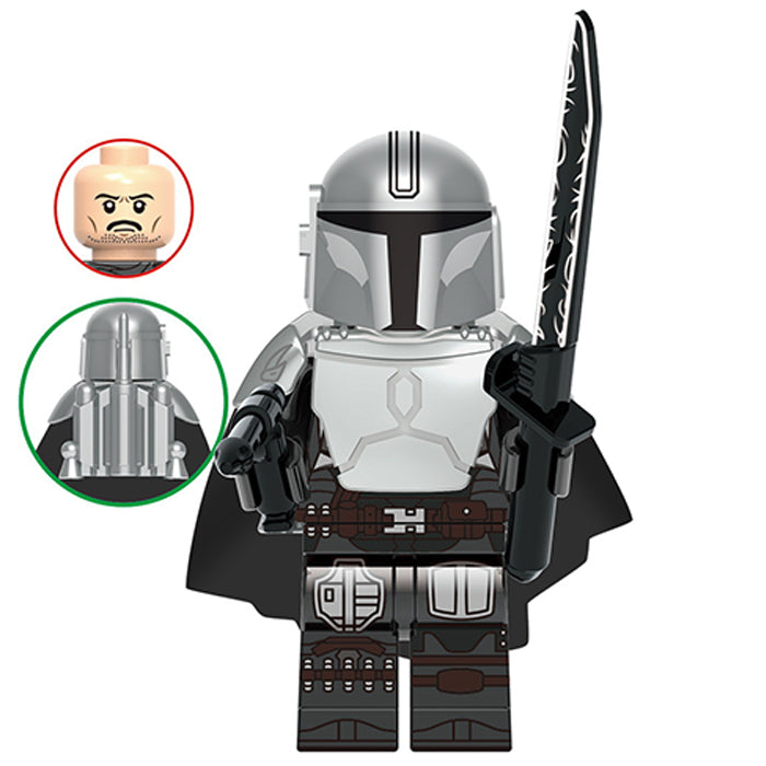 The Mandalorian Din Djarin with Darksaber (Star Wars) - Custom Building Blocks Mini Figures Compatible with LEGO