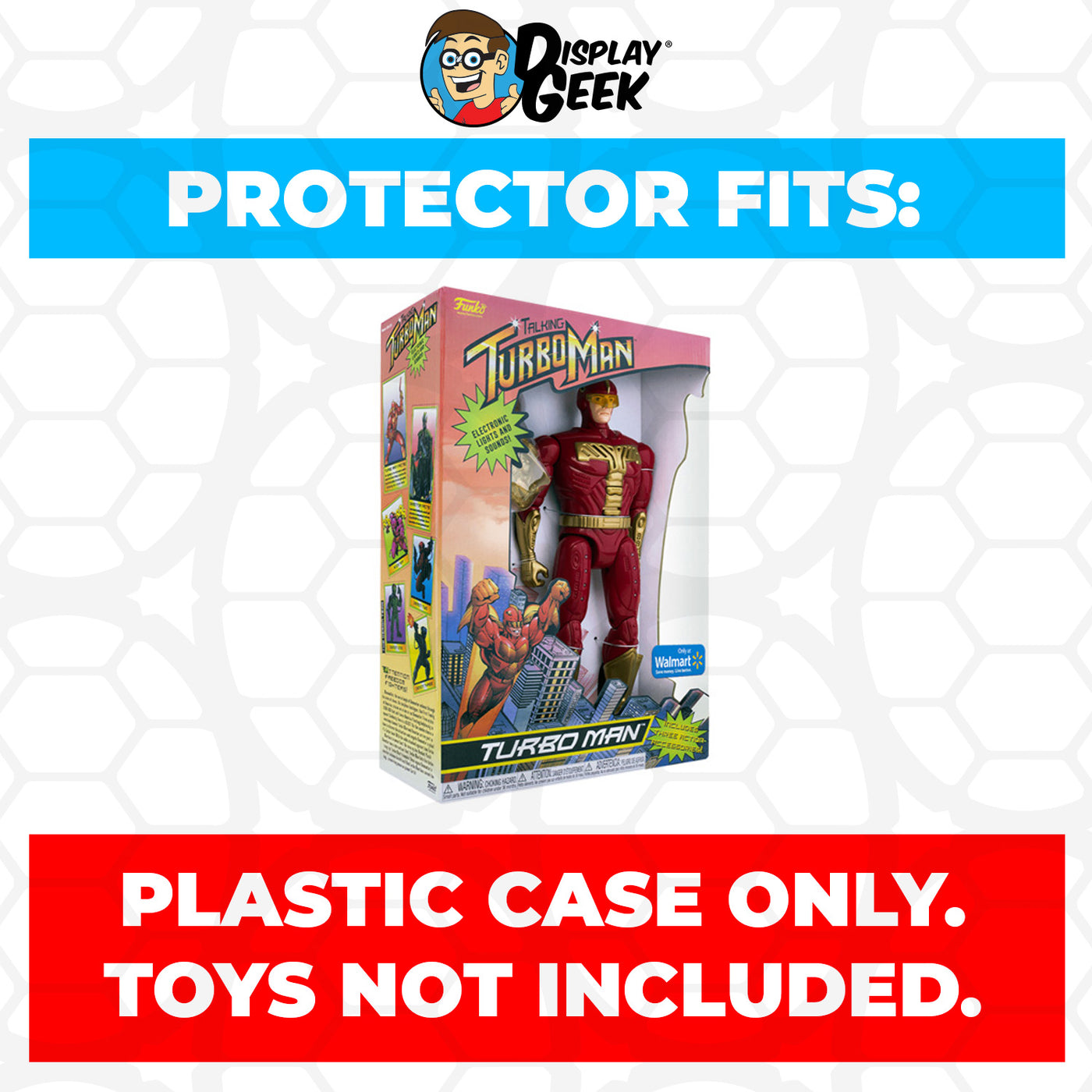 Pop Protector for Talking Turbo Man Action FIgure Funko on The Protector Guide App by Display Geek