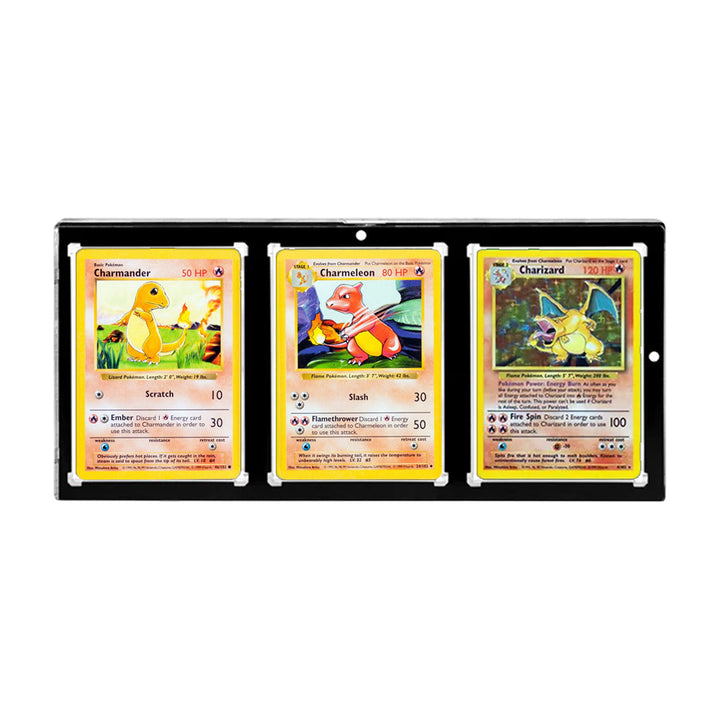 3-Card Wall Mount Display Case for 35pt Trading Cards (UV ONE-TOUCH Magnetic Holder)