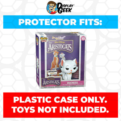 Pop Protector for The Aristocats #10 Funko Pop VHS Covers on The Protector Guide App by Display Geek - 0.60mm Thick UV Resistant Funko Pop Shield Protectors - The Best Quality Ultra Premium, Superior Strength, High Ultraviolet Protection, Scratch Resistant Coating, Reinforced Edges, Flat Top Stacking