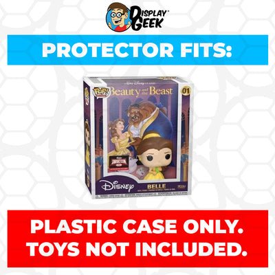 Pop Protector for Beauty & the Beast Belle #01 Funko Pop VHS Covers on The Protector Guide App by Display Geek - 0.60mm Thick UV Resistant Funko Pop Shield Protectors - The Best Quality Ultra Premium, Superior Strength, High Ultraviolet Protection, Scratch Resistant Coating, Reinforced Edges, Flat Top Stacking