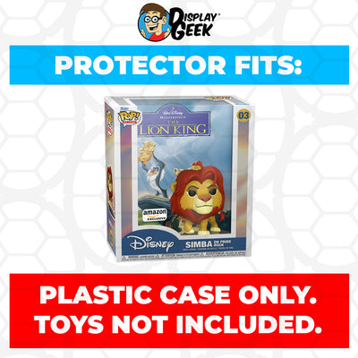 Pop Protector for The Lion King Simba on Pride Rock #03 Funko Pop VHS Covers on The Protector Guide App by Display Geek - 0.60mm Thick UV Resistant Funko Pop Shield Protectors - The Best Quality Ultra Premium, Superior Strength, High Ultraviolet Protection, Scratch Resistant Coating, Reinforced Edges, Flat Top Stacking