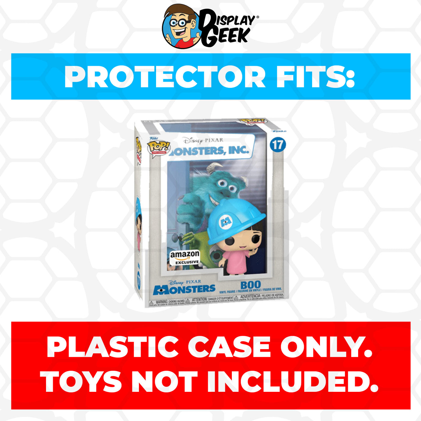 Pop Protector for Monsters Inc Boo #17 Funko Pop VHS Covers on The Protector Guide App by Display Geek - 0.60mm Thick UV Resistant Funko Pop Shield Protectors - The Best Quality Ultra Premium, Superior Strength, High Ultraviolet Protection, Scratch Resistant Coating, Reinforced Edges, Flat Top Stacking