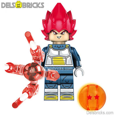 Vegeta Red Super Saiyan Hair (Dragon Ball Z) - Custom Building Blocks Mini Figures Compatible with LEGO