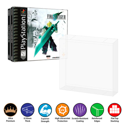 Video Game Plastic Protector Case for Sony Playstation PS1 Game Box Double Jewel Case on The Protector Guide App by Display Geek