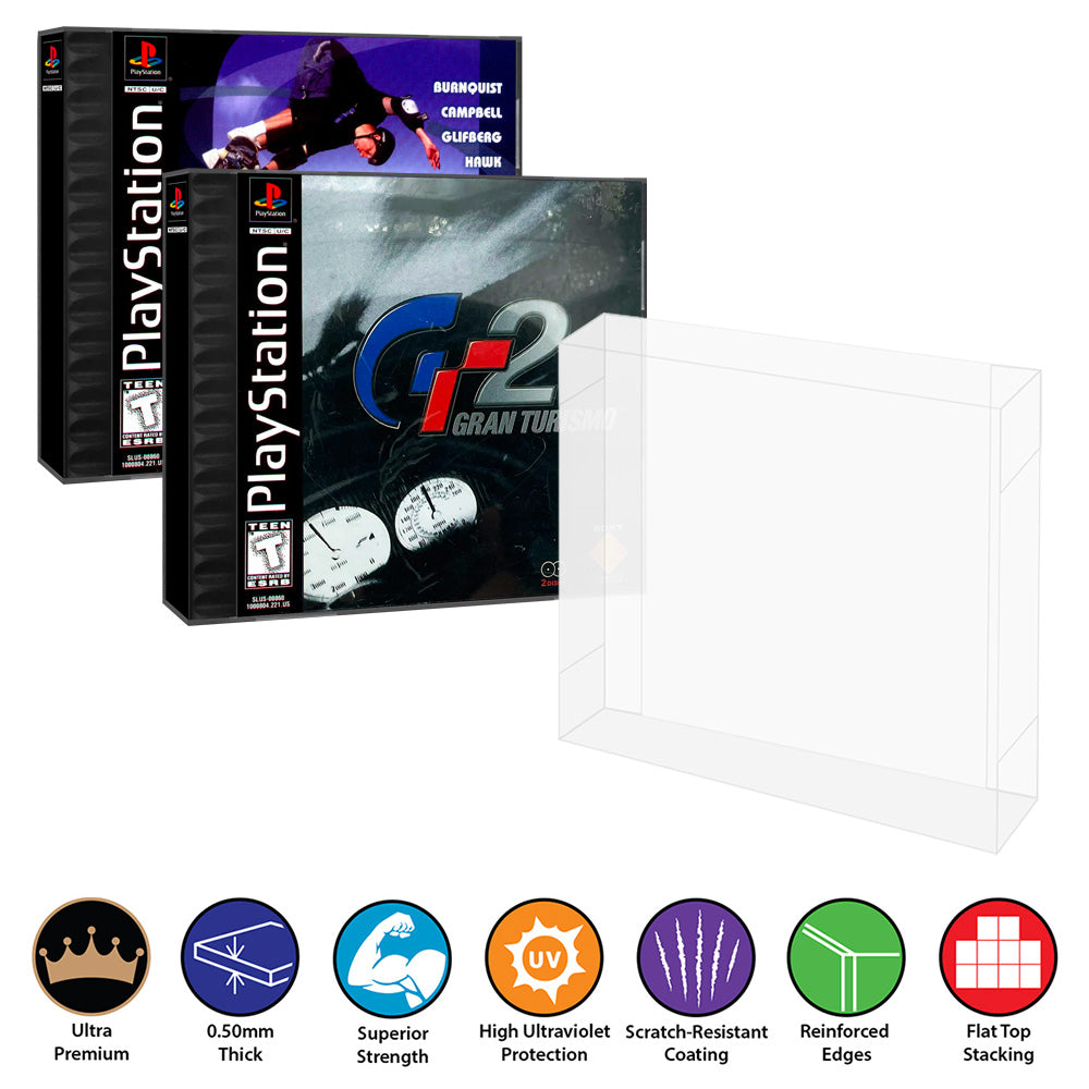 Plastic Protector for SINGLE DISC CD, PS1 Video Game Box 0.50mm thick, UV & Scratch Resistant on The Pop Protector Guide by Display Geek