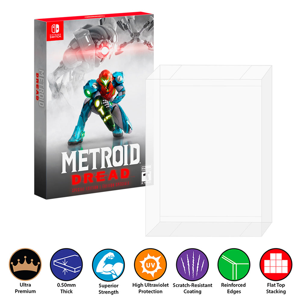 VIDEO GAME BOX Protectors for SWITCH METROID DREAD SE Game Boxes (50mm thick, UV & Scratch Resistant)