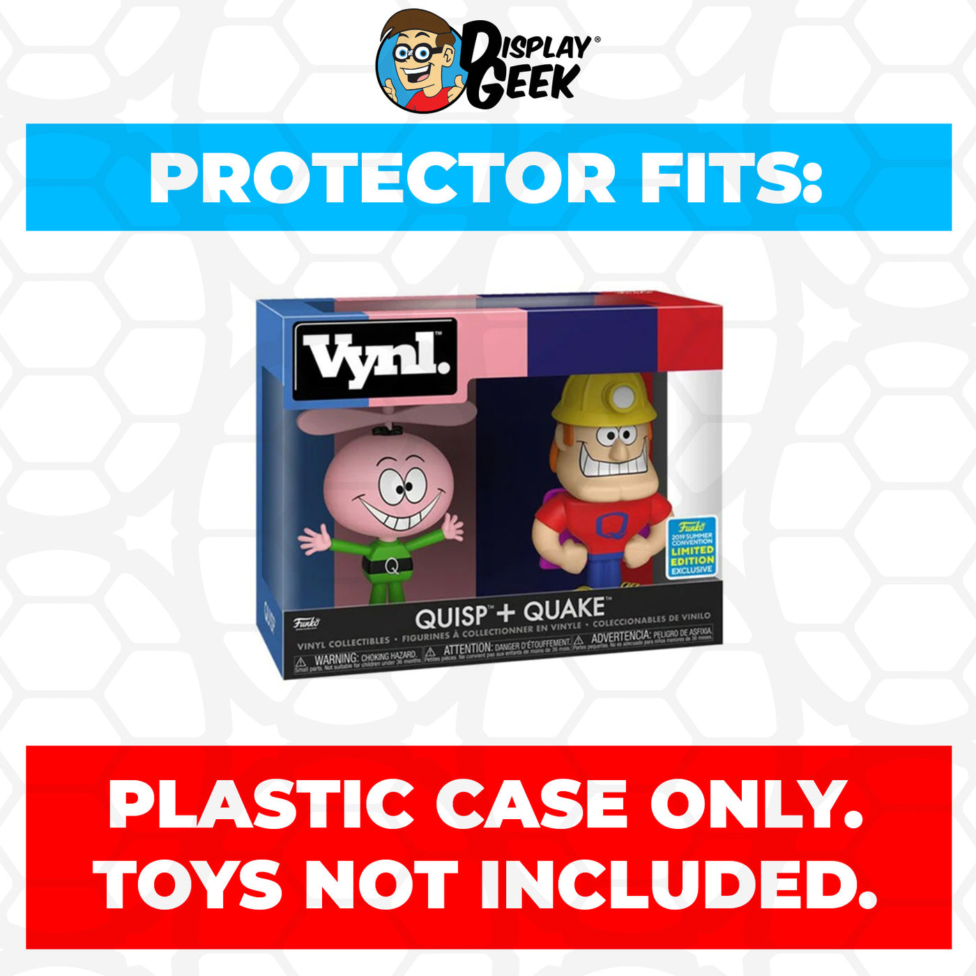 Pop Protector for Vynl 2 Pack Quisp & Quake SDCC Funko on The Protector Guide App by Display Geek