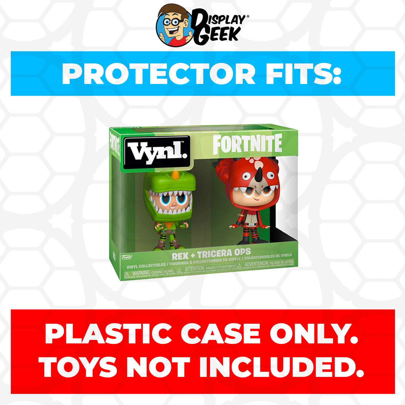 Pop Protector for Vynl 2 Pack Rex & Tricera Ops Funko on The Protector Guide App by Display Geek
