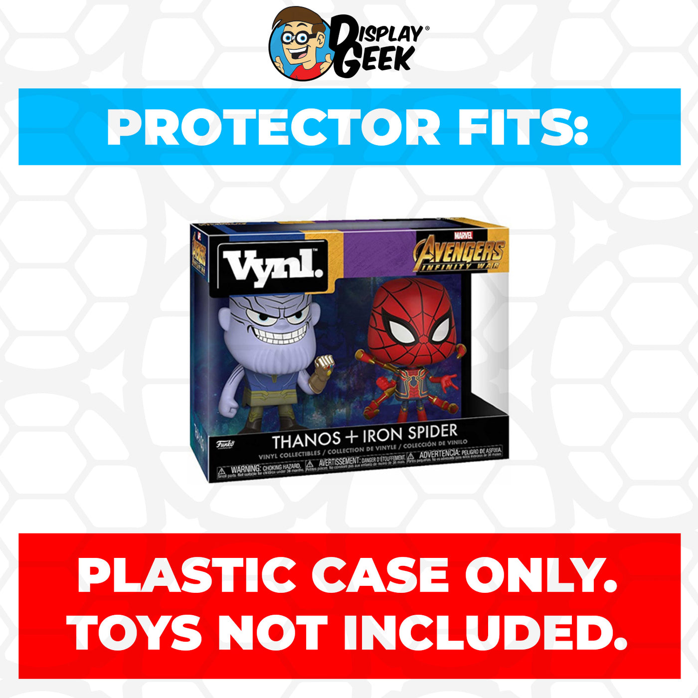 Pop Protector for Vynl 2 Pack Thanos & Iron Spider Funko on The Protector Guide App by Display Geek
