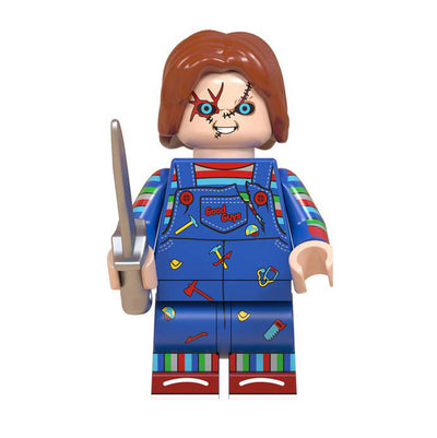 Chucky Dark Blue (Child's Play) - Custom Building Blocks Mini Figures Compatible with LEGO