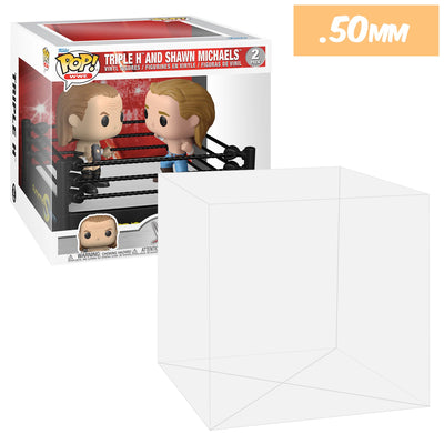 wwe wrestling ring triple h and shawn michaels pop deluxe 2 pack best funko pop protectors thick strong uv scratch flat top stack vinyl display geek plastic shield vaulted eco armor fits collect protect display case kollector protector