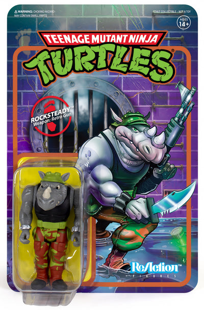 Super7: ReAction (TMNT), Rocksteady (Retro Gun)