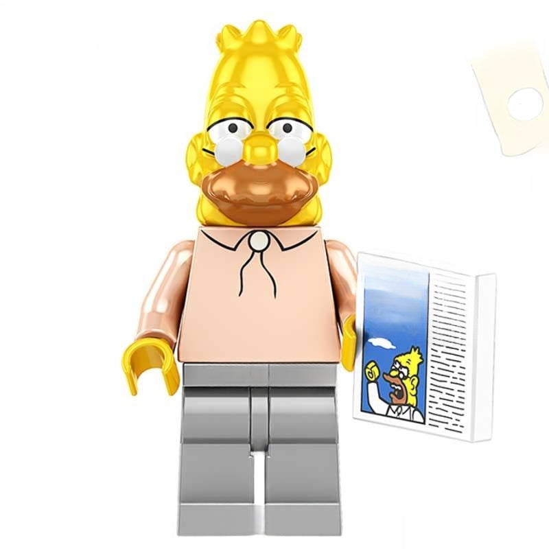 Abe Simpson Grandpa (The Simpsons) - Custom Building Blocks Mini Figur ...