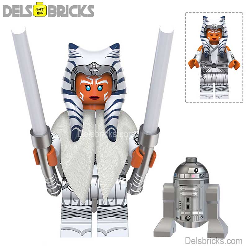 Ahsoka Tano & Droid (Star Wars) - Custom Building Blocks Mini Figures ...